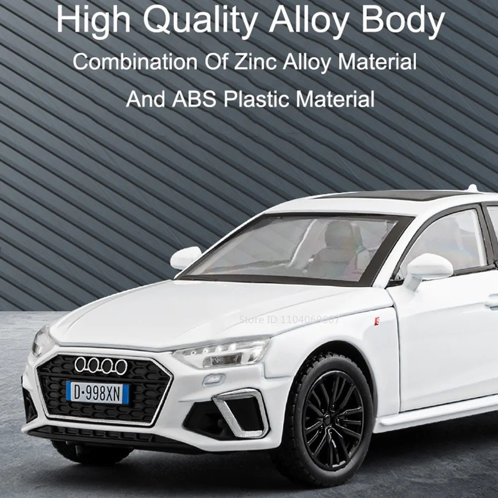 1:32 A4 미니어처 모델 장난감 자동차 합금 다이캐스트 RS7 스포츠백 모델 사운드 라이트 풀백 도어 열림 장식 장난감 어린이 선물