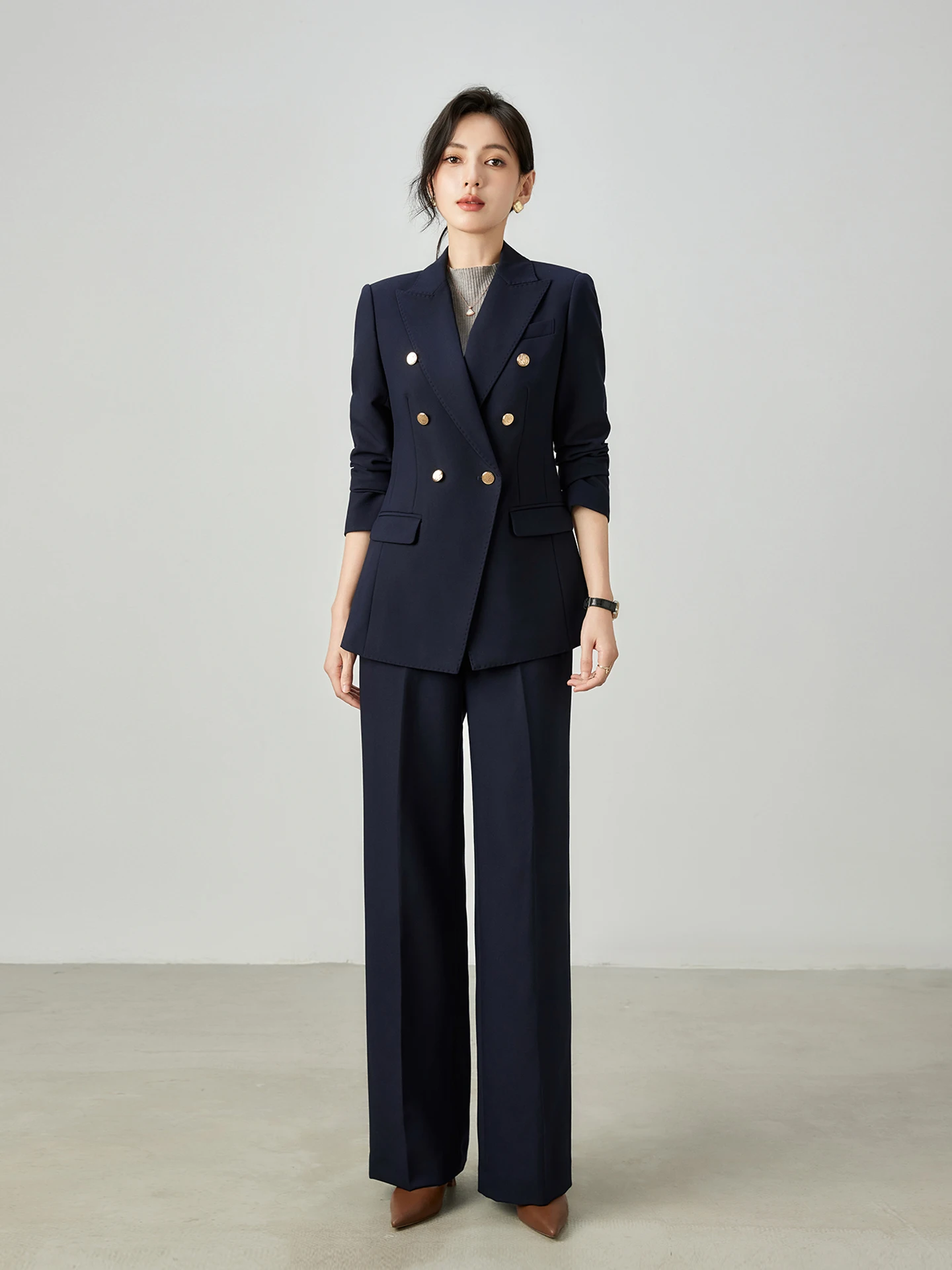 

Новый осенне-зимний деловой костюм для женщин: профессиональный, элегантный, для собеседований и работы, из полиэфирного волокна, для офиса и повседневной носки