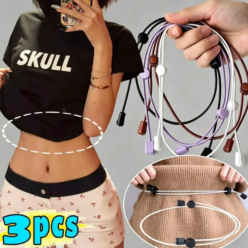 1/3Pcs Elastic Crop Tuck Tool Band Women Men Sweater Lock Undergarment Belt Anti Wrinkles Tieback Adjustable Invisible Belt