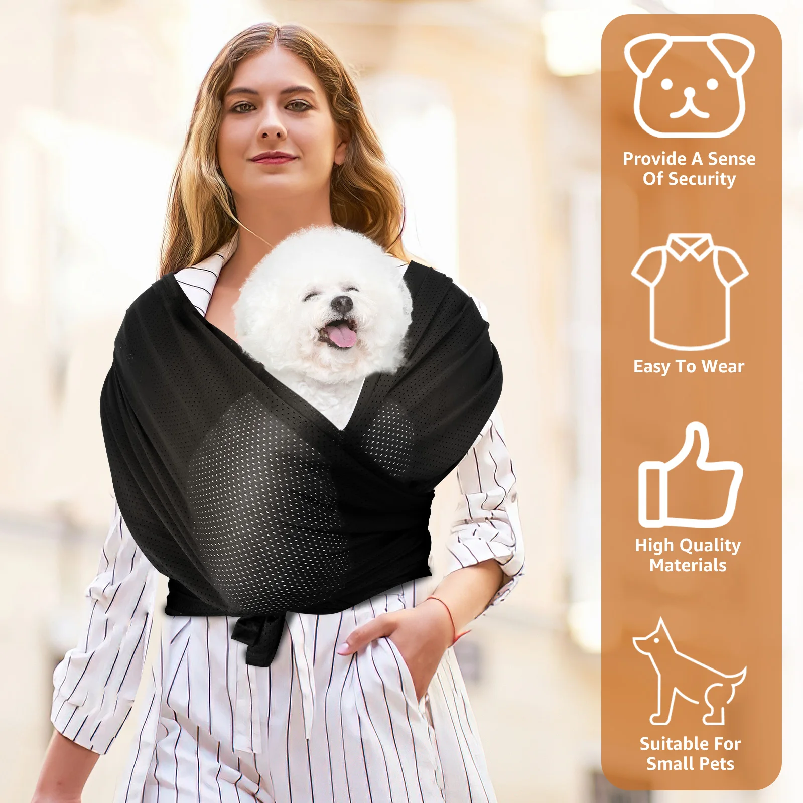 Pet Carriers for Small Dogs Front Facing Dog Cat Sling Carrier for Outdoor Travel Pet Supplies Double Shoulder Strap Pet Carrier