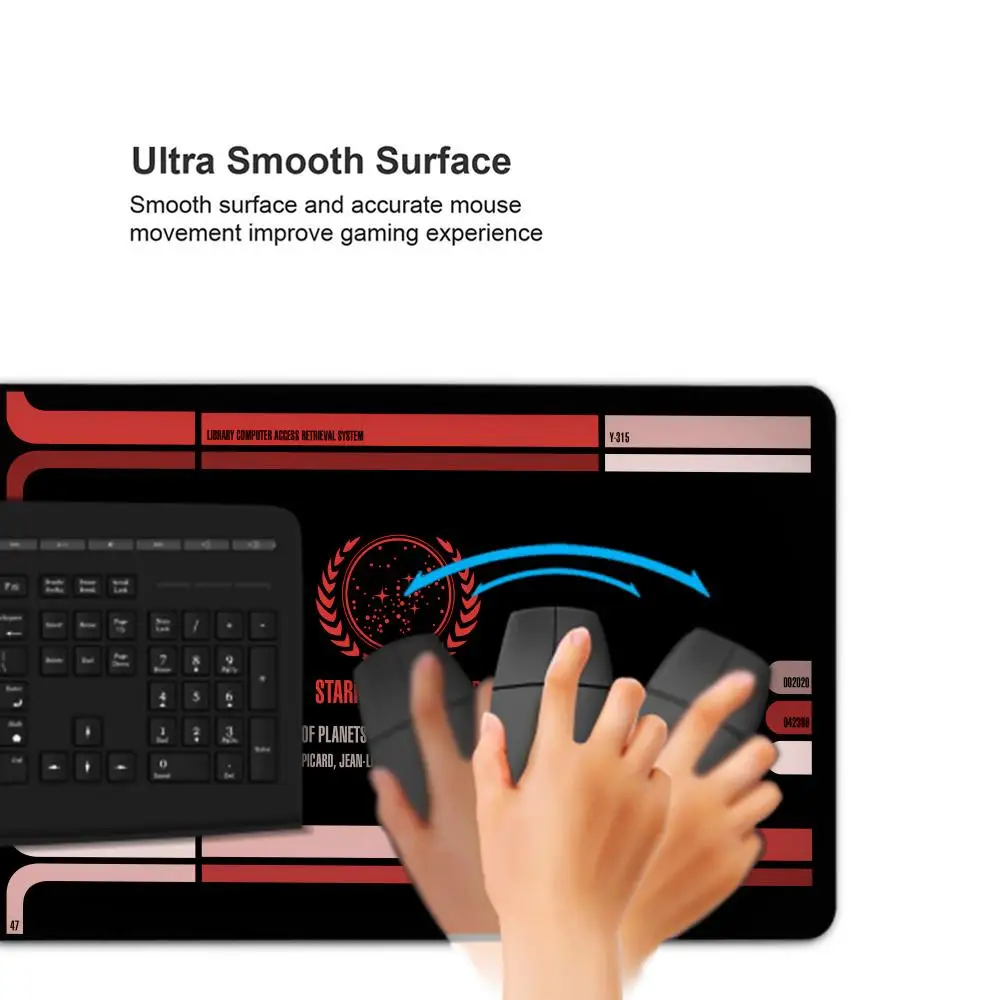 S-tar Trek Plus Size game Mouse mat LCARS Style Computer Pad Desk Pad Gamer Lock Edge Keyboard Pad 12060cm Rubber Mouse Pad