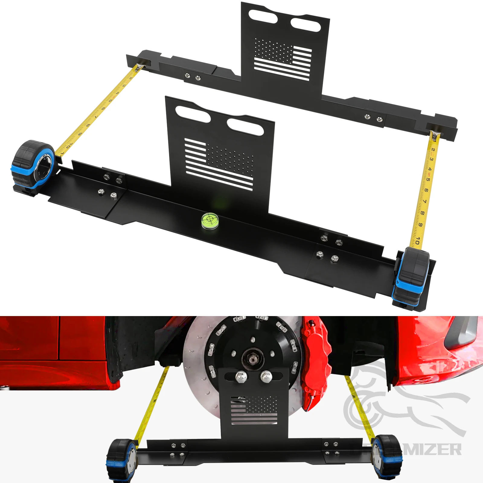 

Heavy Duty Wheel Alignment Tool Kit With Tape Measures Stainless Steel Automotive Toe Alignment Tools Hub Stands Balancing