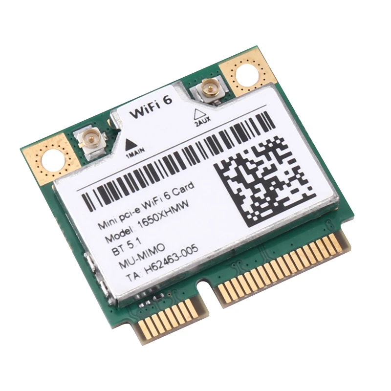 Tarjeta WiFi de doble banda, adaptador inalámbrico de 1650 Mbps, Bluetooth 2400, Mini Pcie, Gigabit, compatible con Win11, 1650X, 5,1, XHMW, AX200