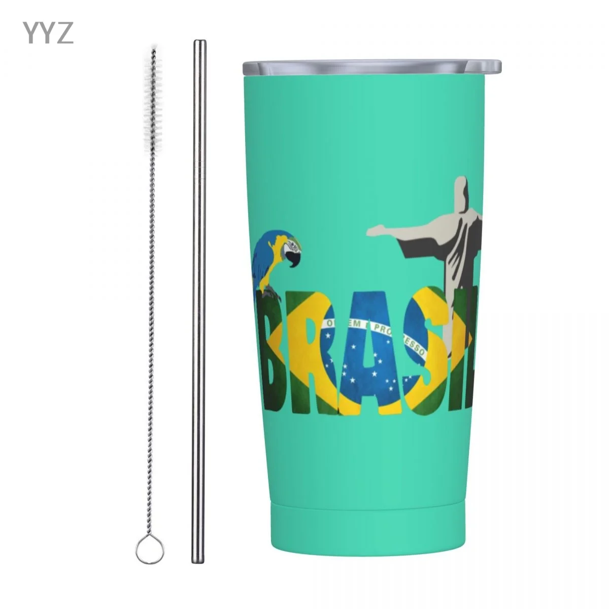 

20oz Brazil Brazilian Tumblers Bulk Stainless Steel Cup with Lid Double Wall Vacuum Insulated Environmental protection CoffeeMug