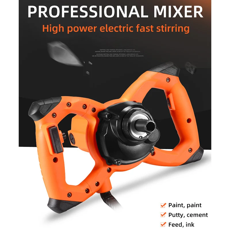 220V Electric Cement Mixer Professional Adjustable Mortar Mixer Putty Powder Mixing Machine for Wall Work Plaster Mixing Machine