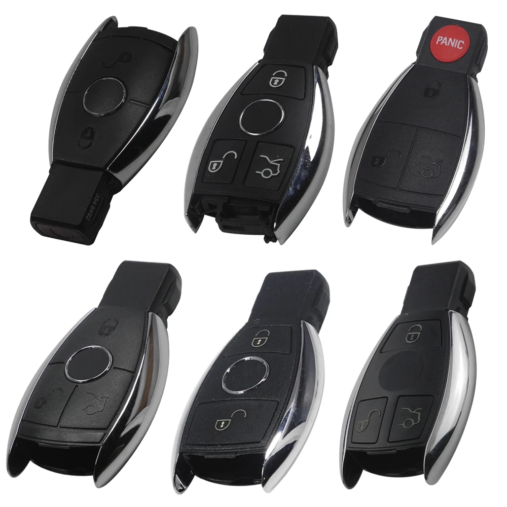 Jingyuqin Car Key Fob For Mercedes Benz W203 W204 W210 AMG BGA C CL CLA CLK CLS E GL NEC R S SL SLK 2/3/4 BTNS Remote Key Case