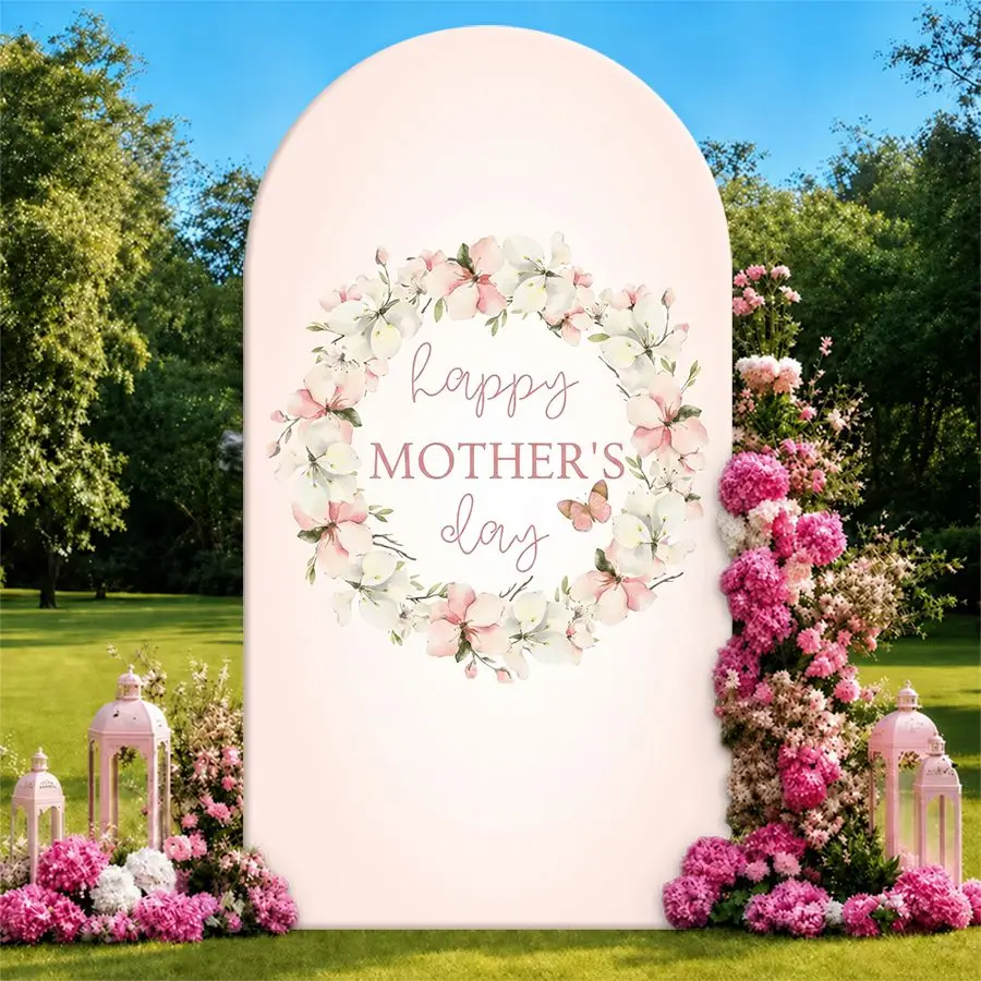 

Happy Mothers Day Arch Backdrop Cover Party Backdrop Fabric Cover Birthday Party Baby Shower Photo Background Event Decoration