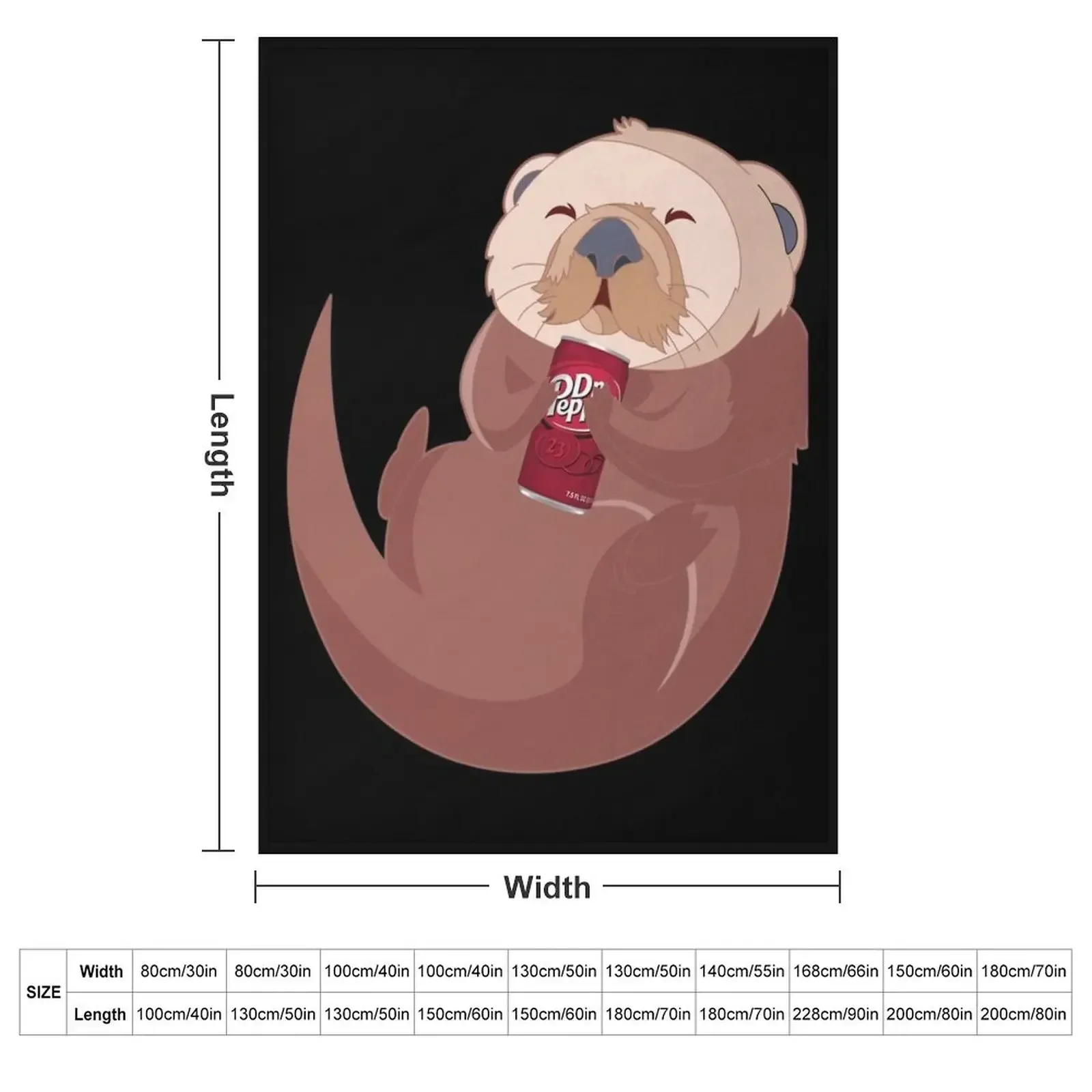 Otter + Dr. Pepper Throw Blanket