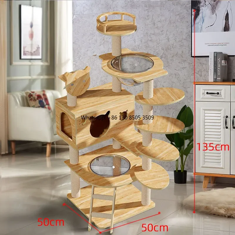 Manufacturer Wholesale Pet Product Wood Large Stair Design Condo Cat Tree Tower