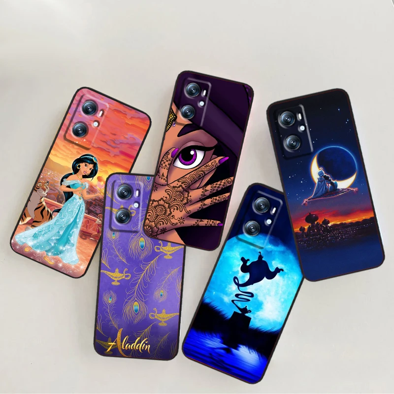 Aladdin Jasmine Princess For OPPO Find X6 X5 X3 A54S A5 A94 A16 A53S A57 A74 A72 A98 A78 A96 A9 5G Black TPU Phone Case