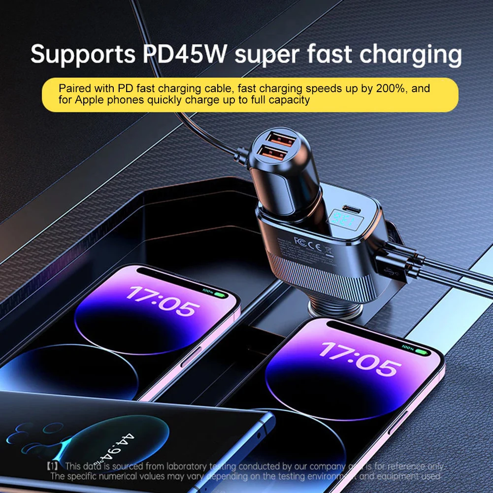 Ideal For Travel 45W for Fast Charging Multiport Car Charger Advanced for flash Charging Technology Multi Device Charger Compact