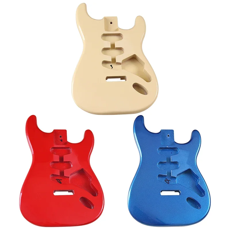 Poplar Wood ST Guitar Body High Gloss Finished SSS Pickup Route Metal Red Blue Yellow for DIY ST Guitars 