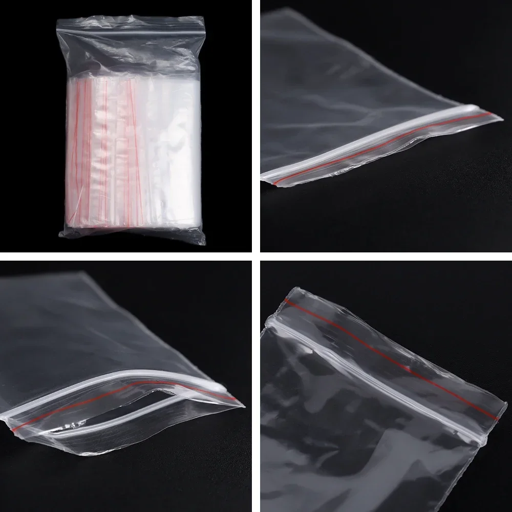 Transparent Zipper Sealed Bags Plastic Vacuum Storage Bag for Small Jewelry Kitchen Food Packing Reclosable Home Sealing Pouch