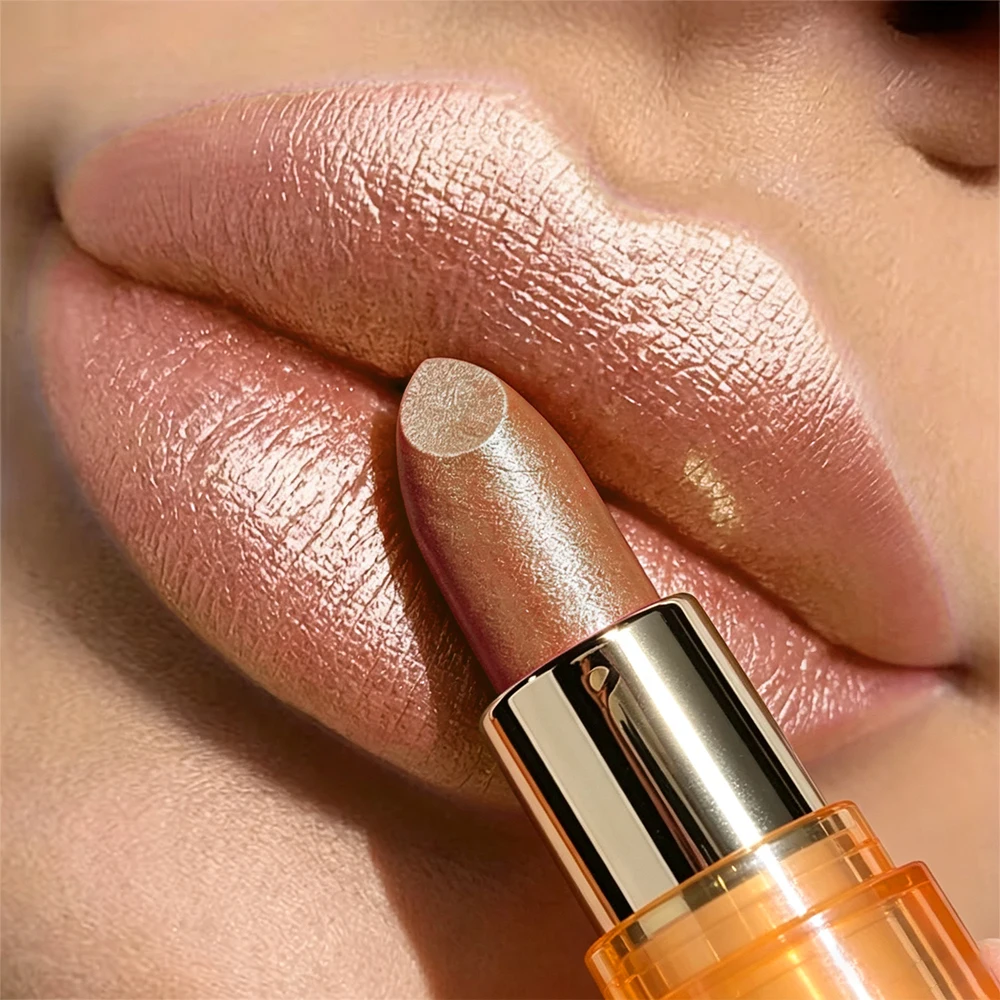 JUJU DREAM Metallic Champagne Lipstick Hydrating Long-Lasting High-Pigment Modern Glam Lip Makeup