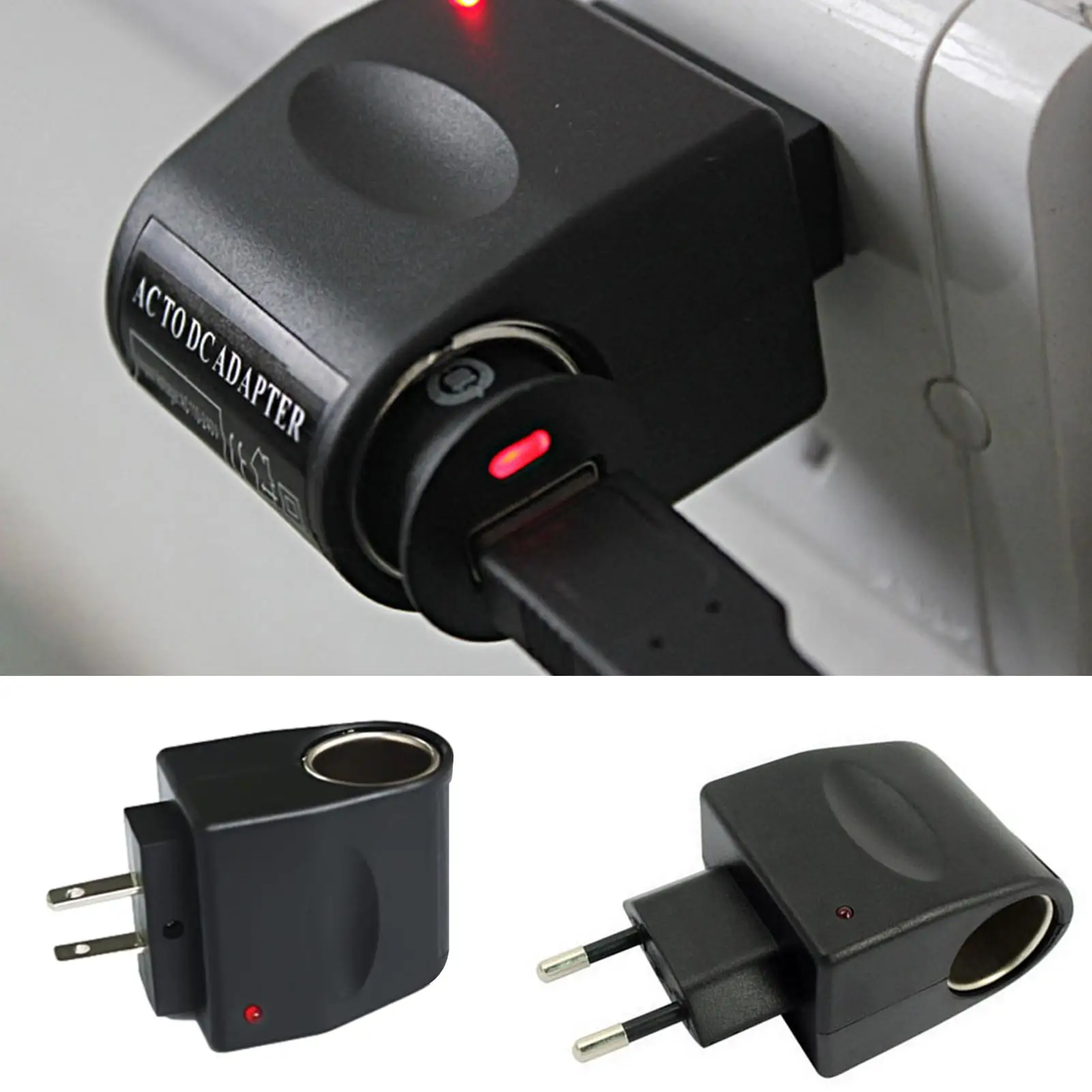 Car Cigarette Lighter Adapter AC 220V/110V To DC 12V Converter Wall Power Socket Plug Adapter Auto Converter EU US Plug