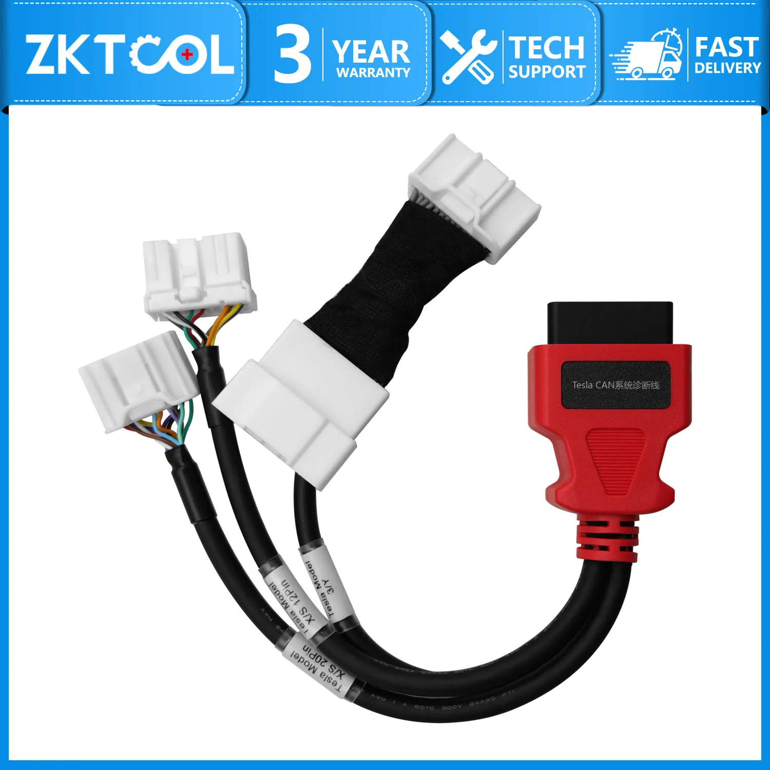 

3-in-1 Diagnostic & Repair Cable (CAN Bus) — Compatible with Tesla Model 3/Y (2019 & Newer) and Model S/X (All Model Years)