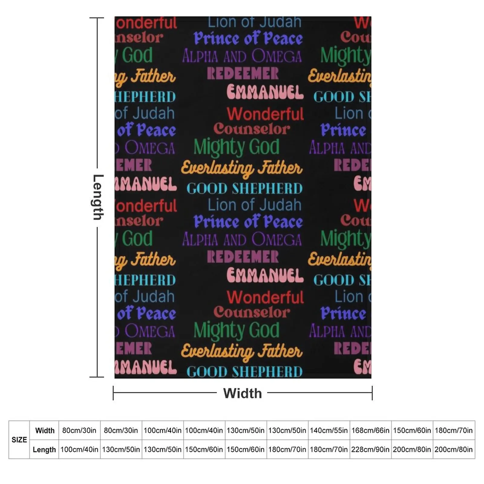 Names of Jesus: Wonderful, Counselor, Mighty God, Redeemer! Throw Blanket Multi-Purpose Furrys Soft Big Kid'S Blankets
