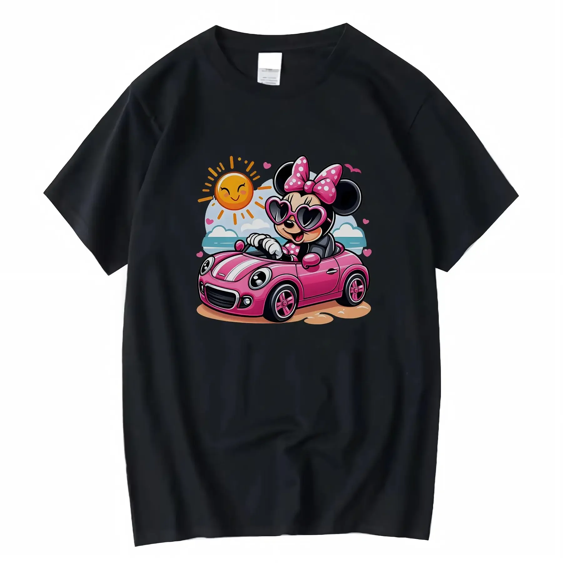 

Disney Mickey Minnie Mouse Women's T Shirt Official Licensed Soft Cotton Summer with Fashion Design Casual Round Neck Top