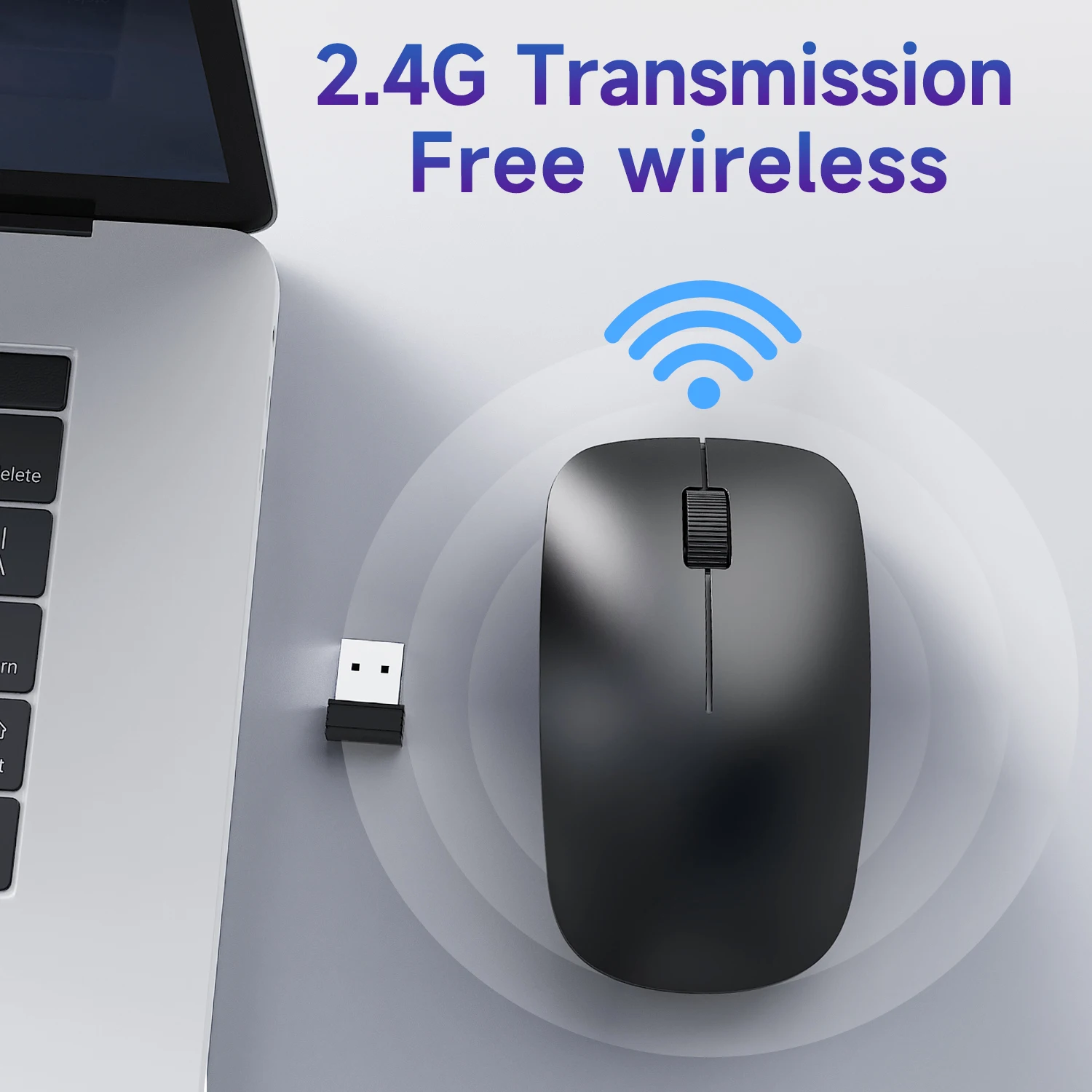 AJAZZ NJ06 2.4G Single-Mode Mouse Ergonomic Macro Gaming Mouse PC Laptop