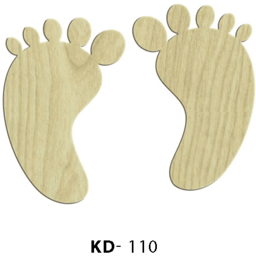 KD110 Feet 2li Set Wooden Package Ornament, Hobby Wood Ornament