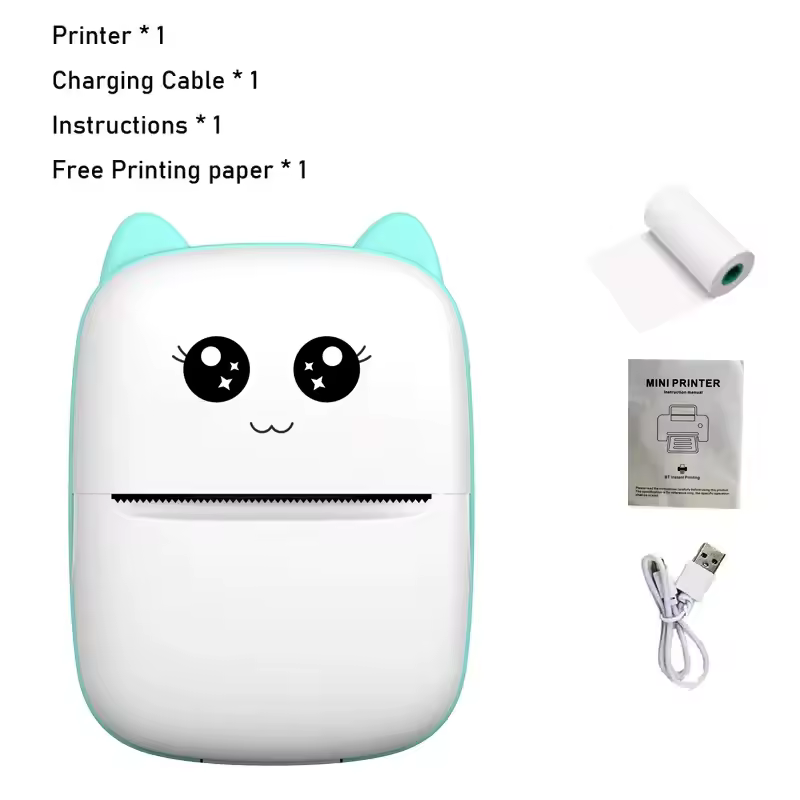 Portable thermal printer mini cat print photo pocket thermal label printer 58mm printing wireless Bluetooth Android iOS printers - Image 9