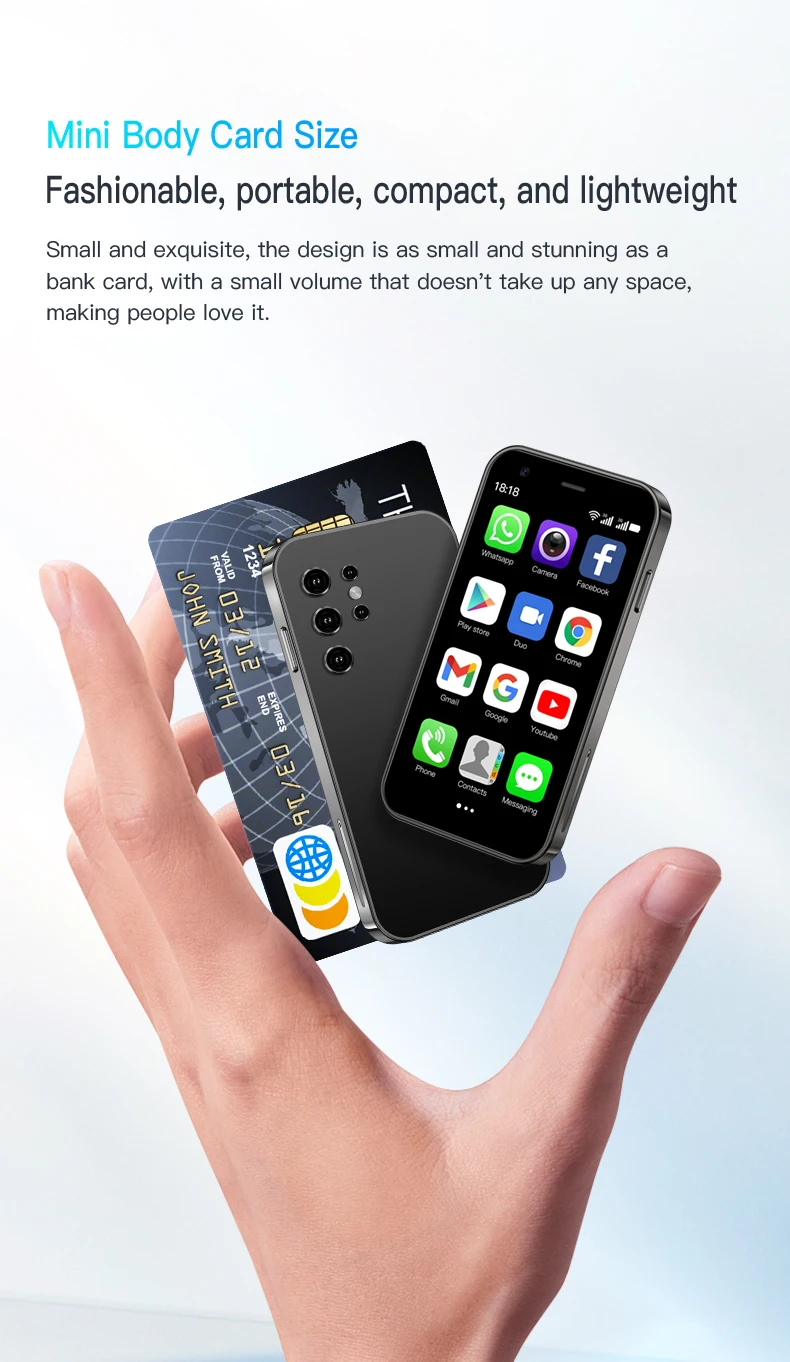 هاتف Soyes Mini 24 Android الذكي 3 بوصة 3 جيجابايت + 32 جيجابايت هاتف بشاشة صغيرة محمول للغاية بطارية 900 مللي أمبير في الساعة متوفر بألوان متعددة