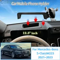 Car Phone Holder for Mercedes-Benz S-Class W223 2021 2022 2023 Air Vent Cellphone Mount GPS Bracket Gravity Stand Accessories