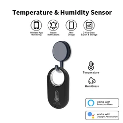 Tuya Zigbee Hanging Temperature Humidity Sensor Removeable Smart Life Thermometer Detector Alexa Google Home Voice Control