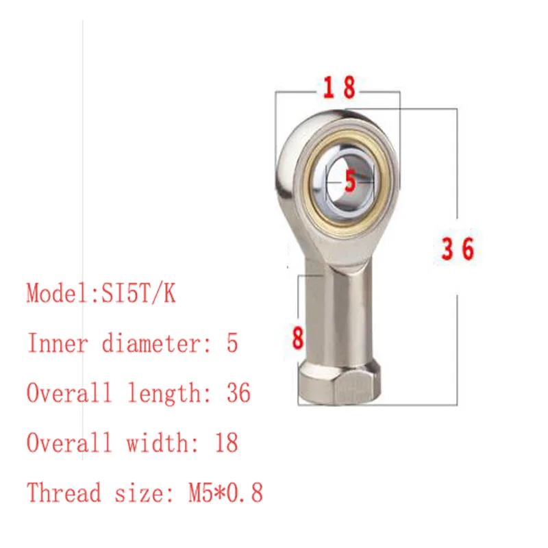 

Motor Vehicle Rod End Joint Bearing SI6 Connecting Rod Centripetal Self-lubricating Fish Eye Head SI12 Fine Teeth