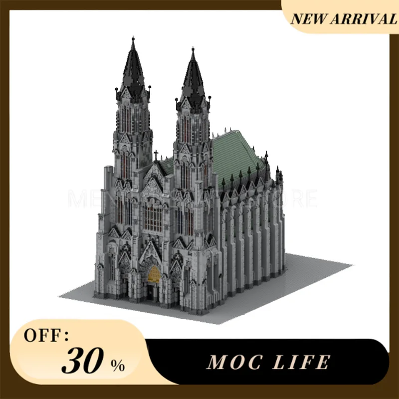 

[29682 шт.] индивидуальный MOC одеколонный собор, креативный набор строительных блоков STEM, развивающие игрушки, комплект строительной модели на день рождения