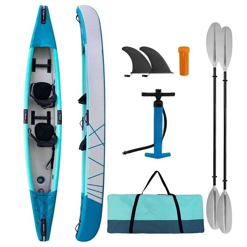 

Высококачественное двухместное надувное каноэ с армированием из стекловолокна, надувная рыболовная лодка длиной 4 метра