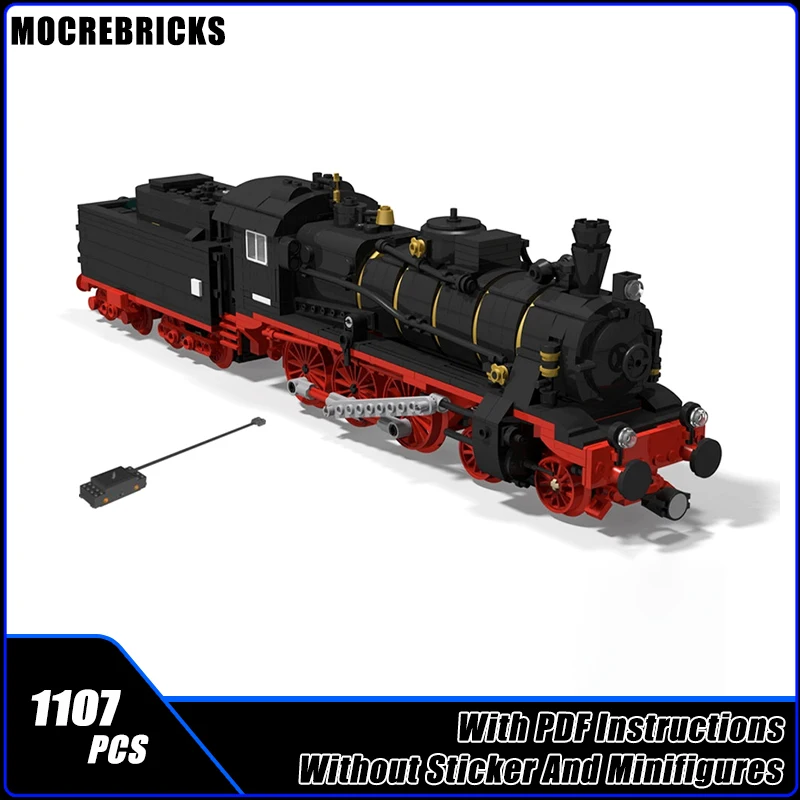 

MOC Building Blocks Railway Express DR38 Train Steam-Locomotive Model Bricks Expert Education Toys Kid's Desktop Display Gifts