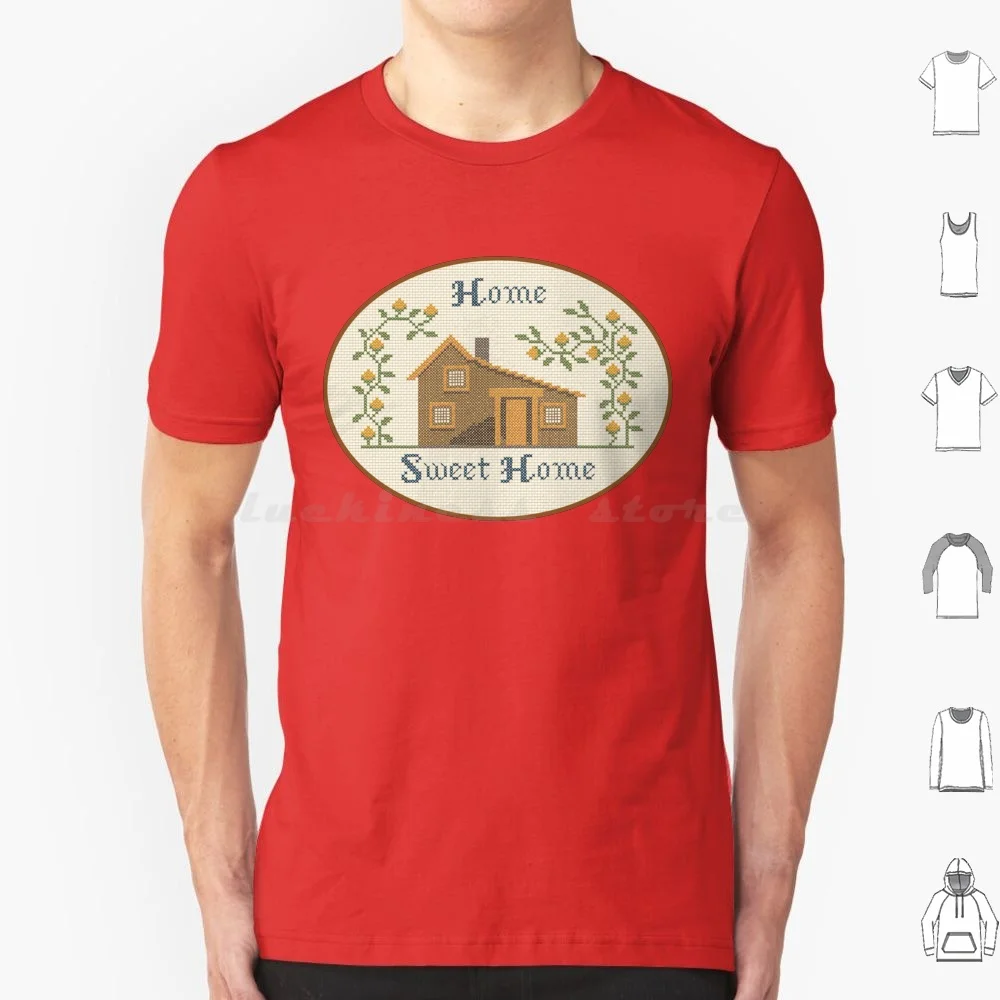 Camiseta de algodón para el hogar de la pradera dulce para hombres y mujeres, estampado artesanal, punto de cruz de pradera, casa dulce, Ingalls, bordado, casita pequeña
