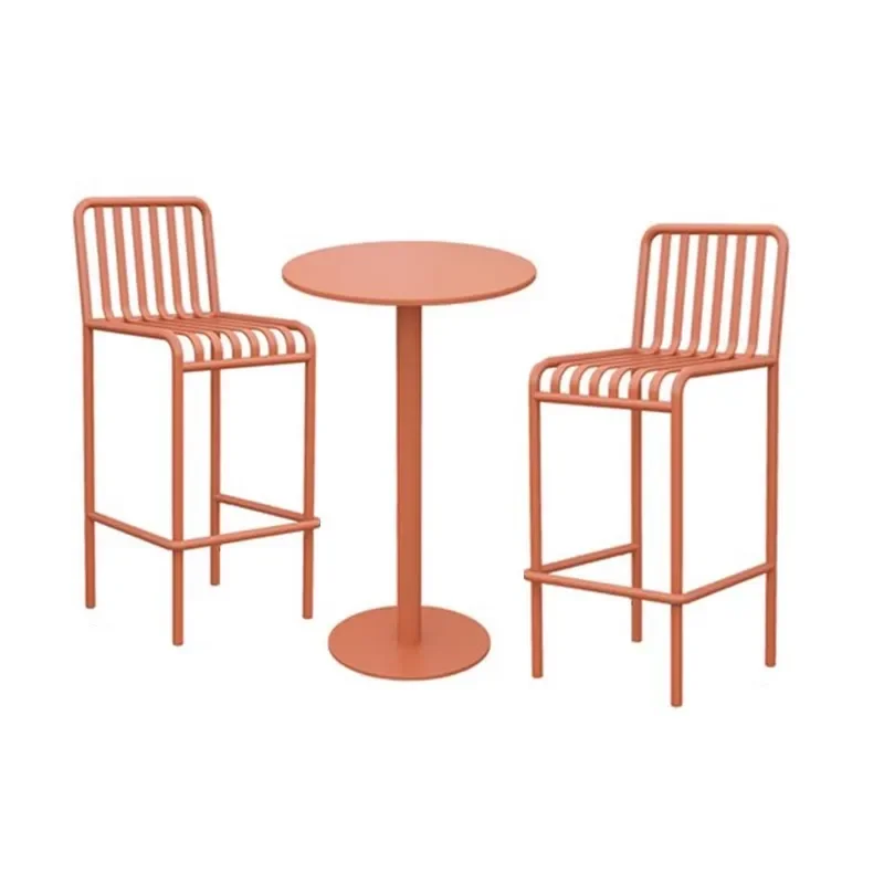 

Internet celebrity wrought iron outdoor bar table and chair balcony outdoor table and chair cafe outdoor bar stool