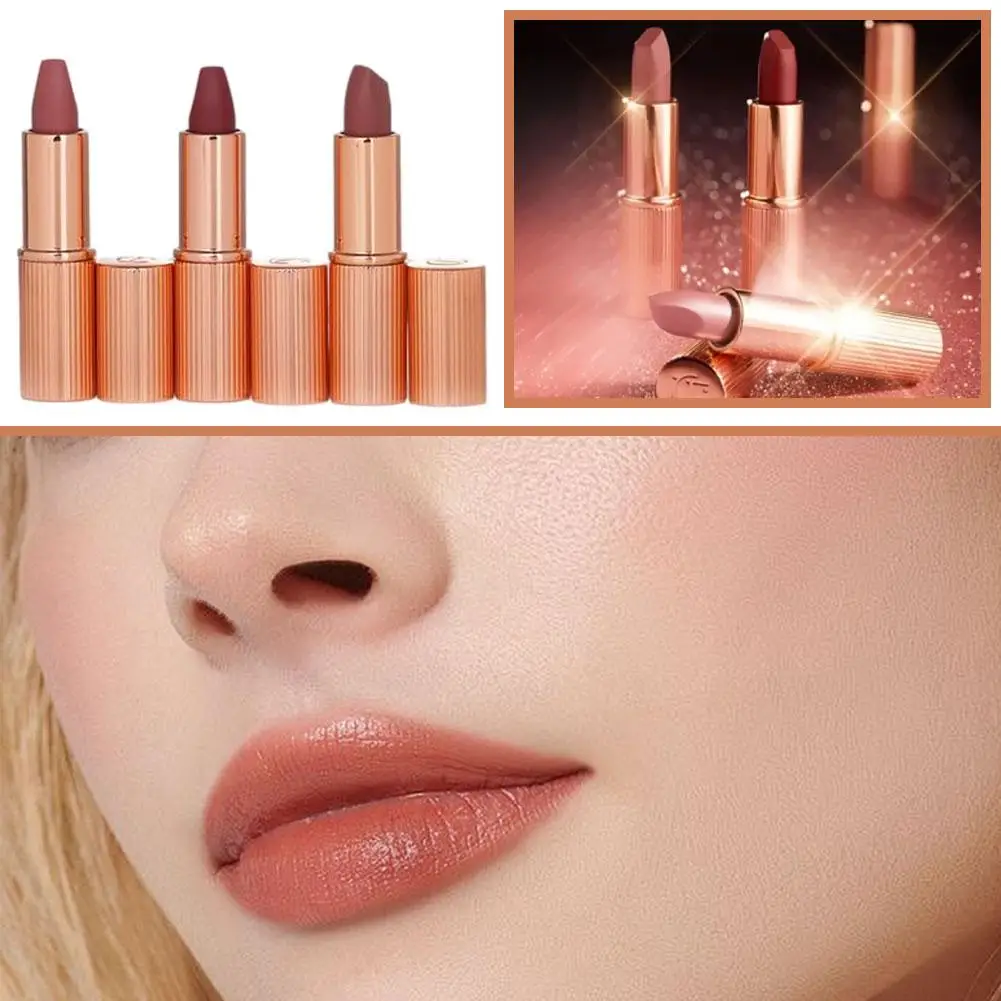 

Набор из 3 мини-помад разных оттенков, дорожный размер, шелковистая текстура, наносится гладко, не оставляя следов на губах