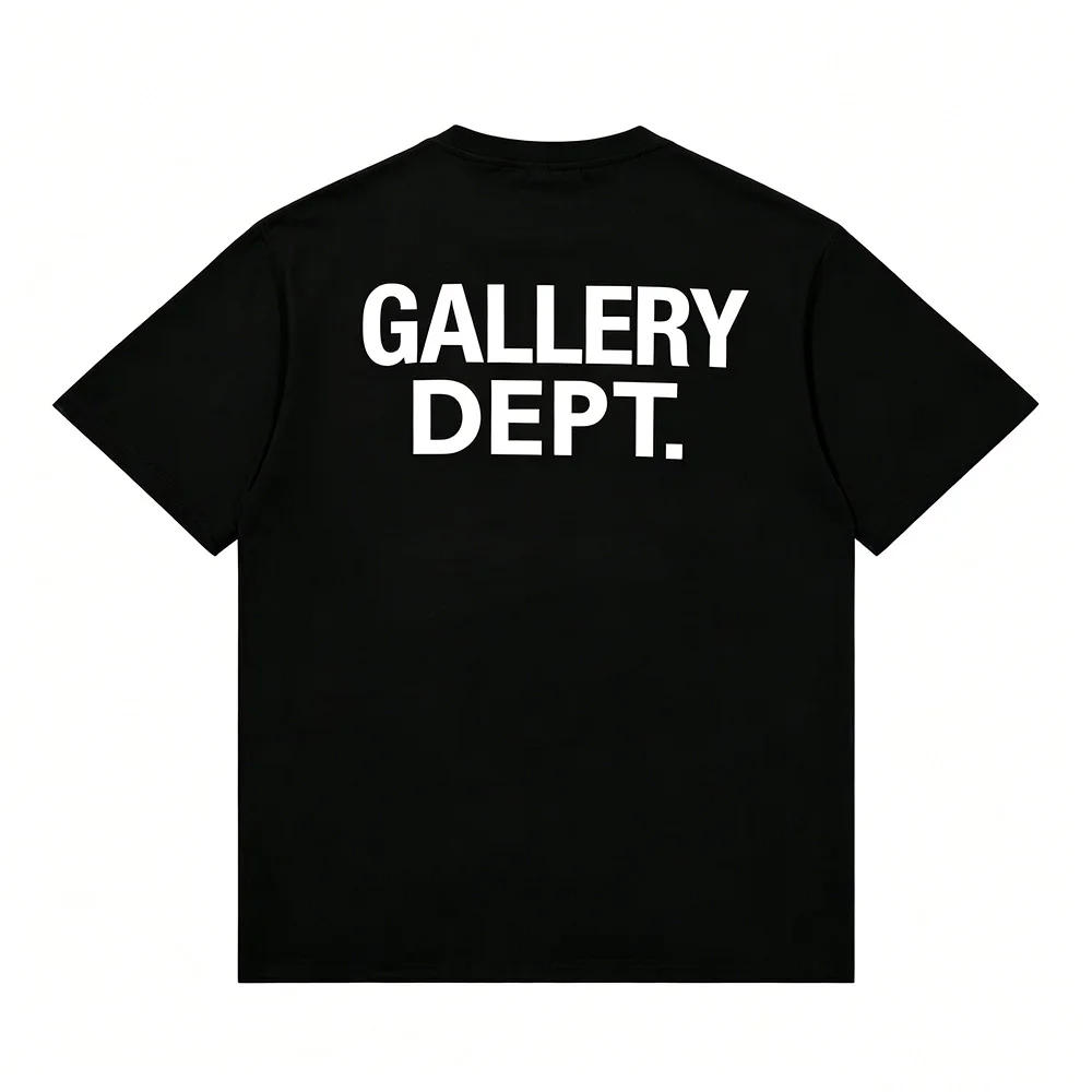 Gallery Dept. Letter Print Pure Cotton Short-Sleeved T-Shirt American Streetwear Loose Sleeved Half Sleeved Top for Children view 2