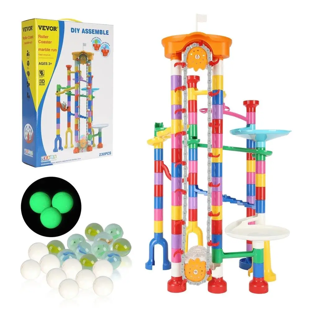 

Marble Run Set 230PCS with Motorized Elevator Educational Maze Game for Kids