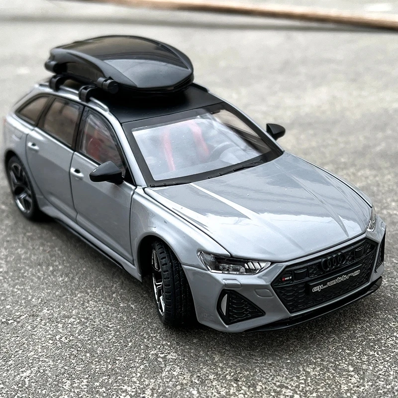 1:24 Audi-RS6 Quattro Station Wagon Alloy Sports Car Model Diecast Sound and Light Metal Racing Car Model Simulation Kids Gifts