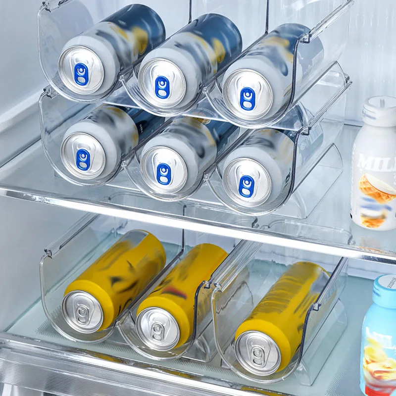 ​​Transparent PET Stackable Wine Rack - Multi-Tier Home Refrigerator Organizer for Cups Mugs Storage​​