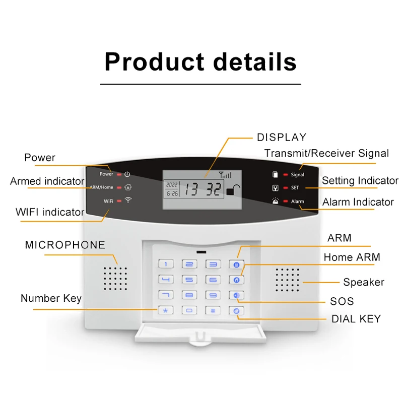 Tuya WiFi 433MHz Wireless Alarm System GSM Smart Home Security Alarm Wired Door Window Sensor Smart Life APP Alexa Voice Control