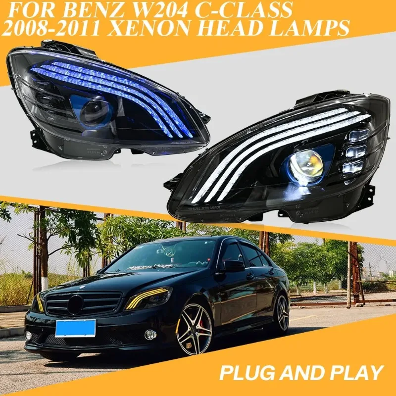 

Для Benz W204 C-Class 2008-2011 комплект светодиодных фар левый/правый ксеноновый проектор DRL лампы