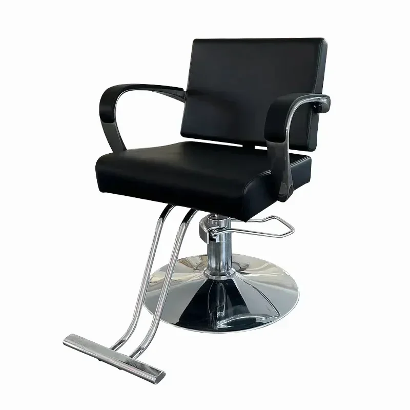 

-Black Modern Barber Shop Chair For Men's Synthetic Leather Reclining Barber Chair With Headrest Salon Barber Chairs