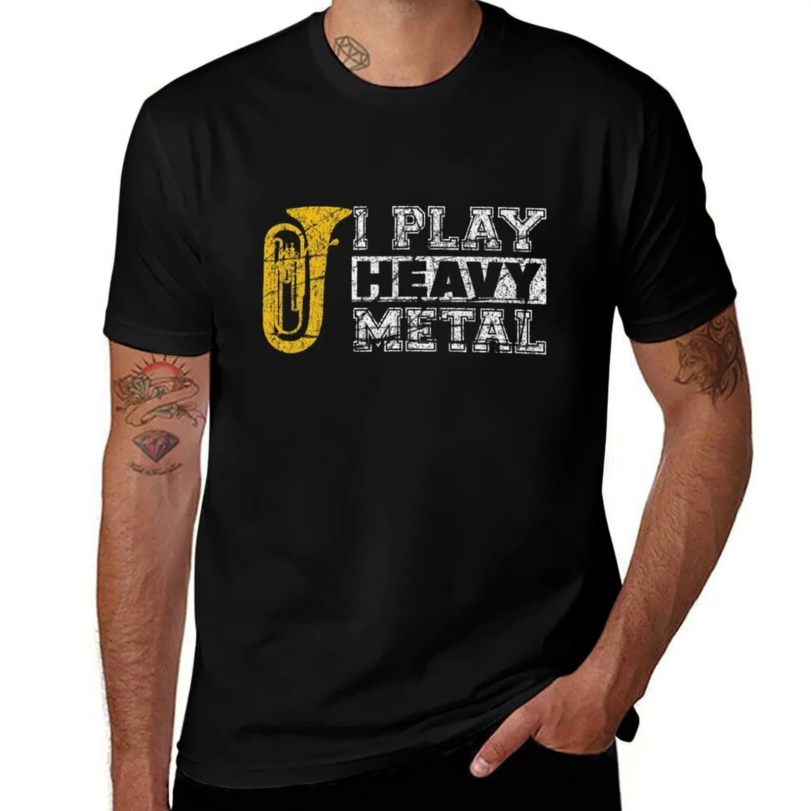 

I Heavy funny Funny T-Shirt t man Tuba shirts t 100% Play cotton Metal shirts