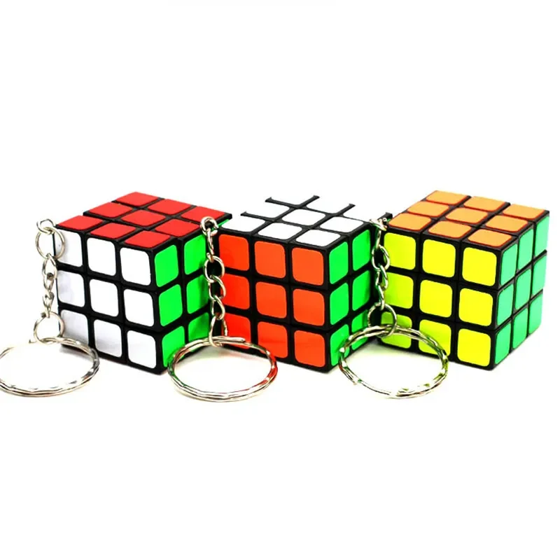 Magic Cube Keychain Professional 3x3x3 Speed Puzzle Cube Pendant Mini Magic Cube Toys Kids Education Learning Gift Toys