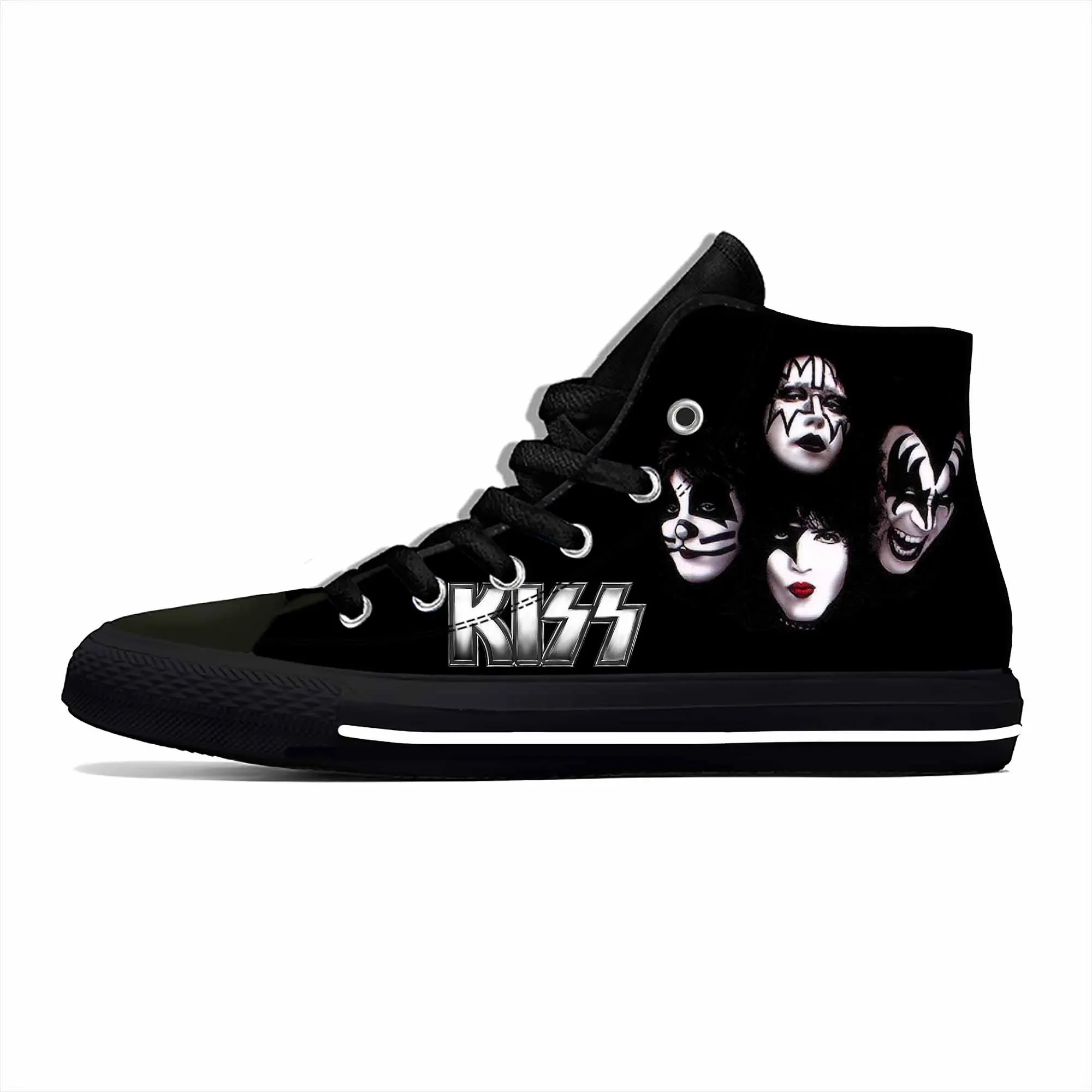 Heavy Metal Rock Band Music Singer Kiss Fashion Casual Cloth Shoes High Top Lightweight Breathable Custom Men Women Sneakers