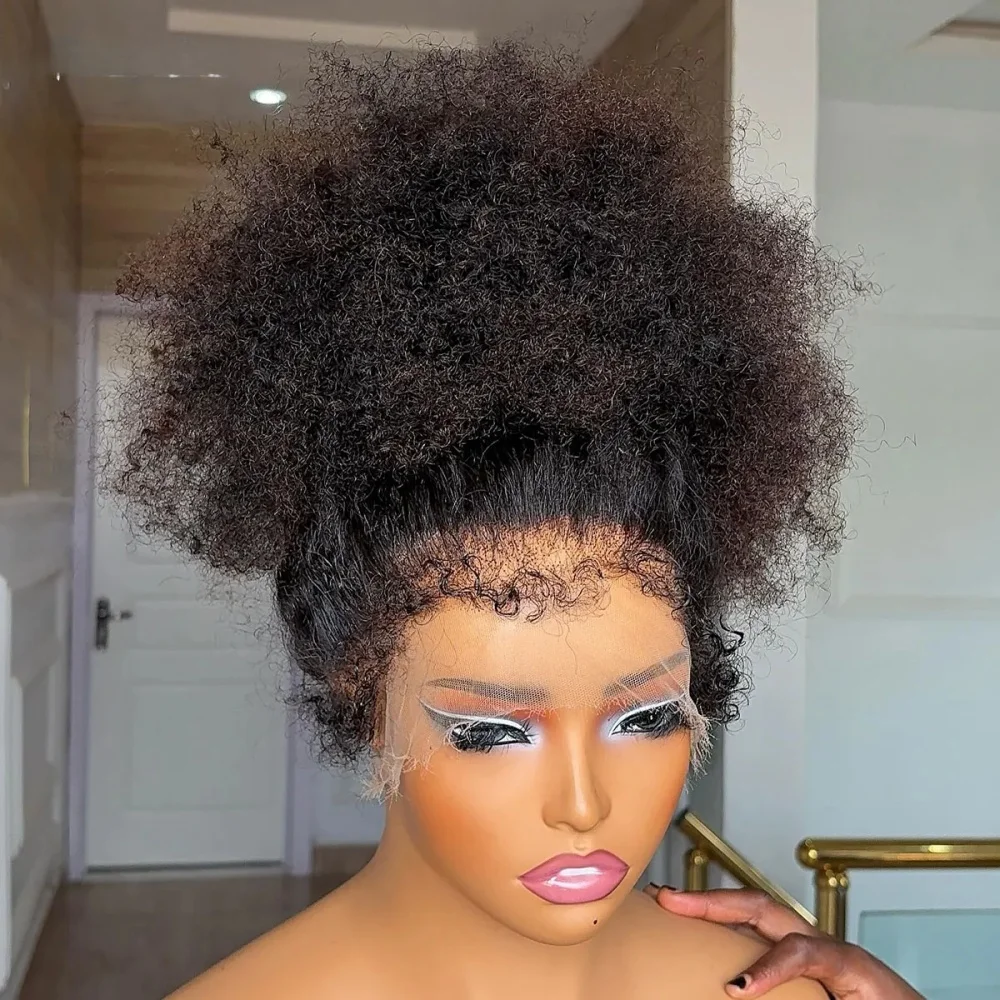 

Безклеевой мягкий длинный натуральный черный парик с кружевной передней частью, 30 дюймов, плотность 180, кудрявый, с эффектом «детских волос», синтетический, предварительно выщипанный, для женщин