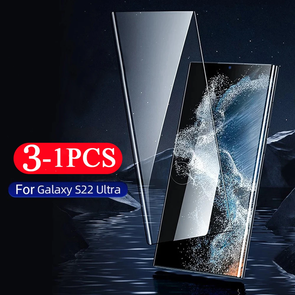 3Pcs Tempered Glass Phone Screen Protector for Samsung Glalxy S22 Plus S21 FE S20 Ultra S10 Lite S10E S9 s8 Protective Film