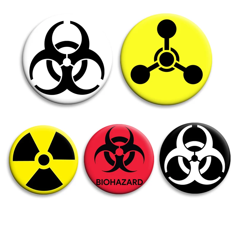 50/32mm Umbrella Corporation Biohazard Nuclear Soft Button Pin Creative Badge Cartoon Brooch for Clothes Bag Hat Decoration Gift
