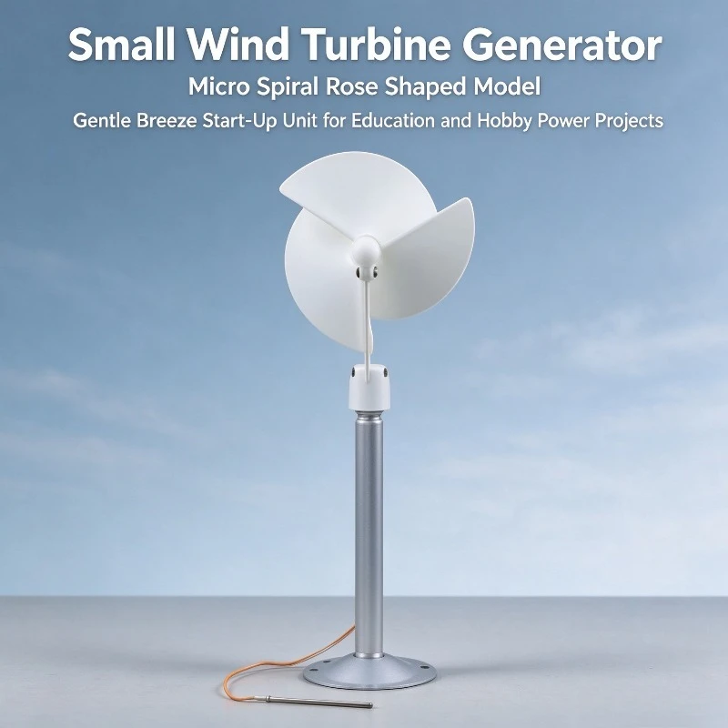 Small Wind Turbine Generator, Micro Spiral Rose Shaped Model, Gentle Breeze Start-Up Unit