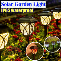 2Pcs Outdoor Solar Lawn Light Color/Warm/White LED Yard Lamp Waterproof Night Light for Landscape Lighting Pathway Garden Decor